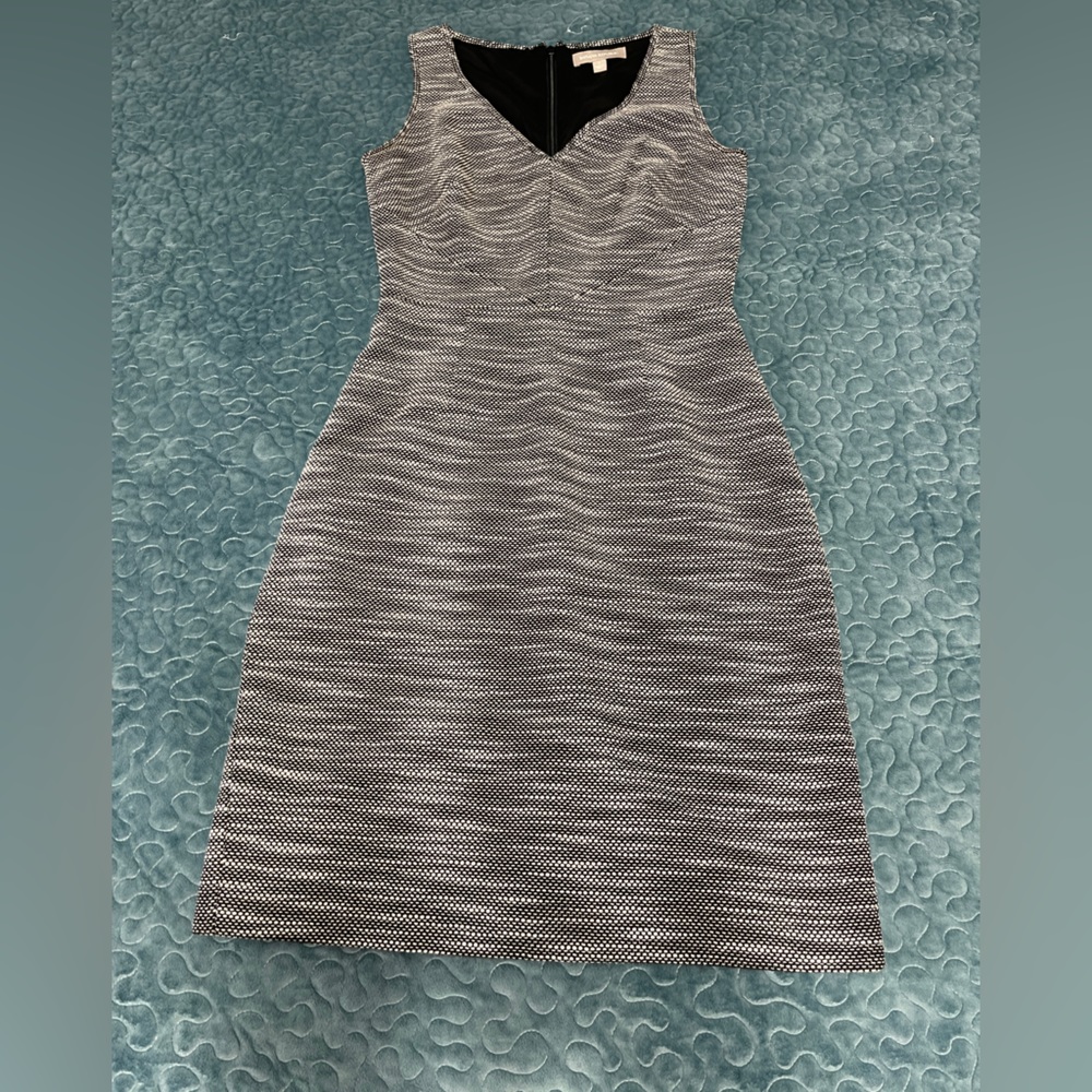 Banana Republic Womens Dress Jumper Size 0 Tweed Black & White Lined EUC!